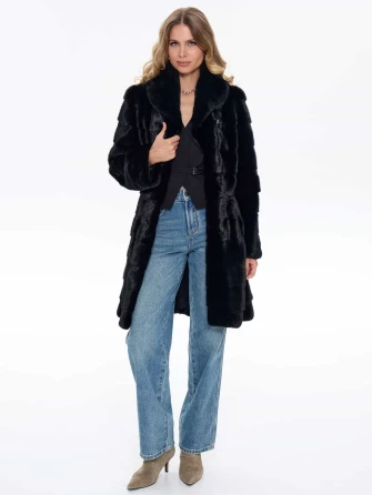 Поперечная женская шуба из меха норки MANAKAS WMF 10026-1