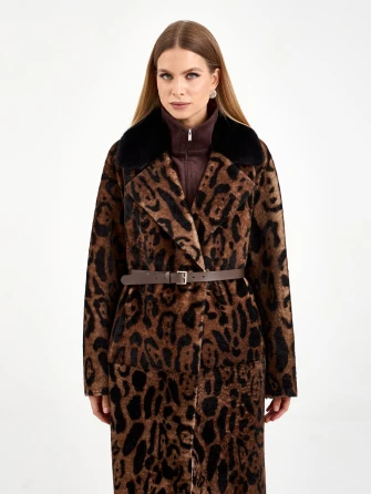 Длинная женская дубленка с норкой 2083-1