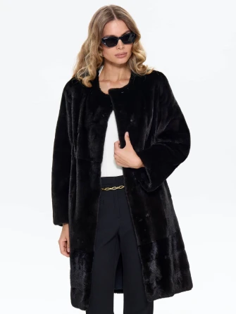 Черная женская шуба из меха норки BRASCHI NJ 13-0