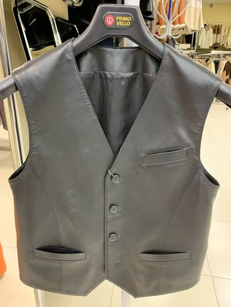 Мужской кожаный жилет премиум класса 03-0