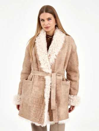 Короткая женская дубленка из тиградо 2078-1